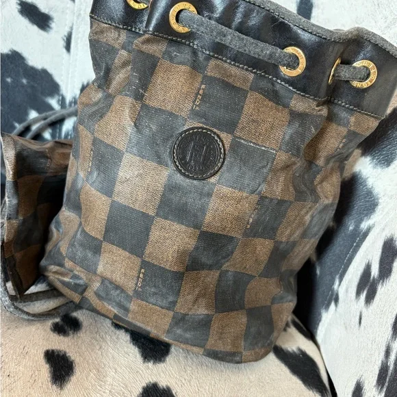 Fendi Black and Brown Checkered Backpack - Picture 11 of 16